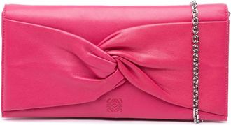 Loewe 2010 Anagram Nappa Bow Tie Clutch with Chain crossbody bag - Pink