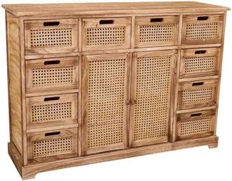 Wanderlust Deco Aparador de madera y rejilla