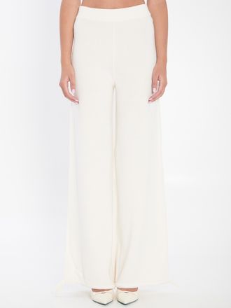 Max Mara Womens Trousers In Wool Yarn - Ivory - Size Medium