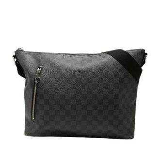 Louis Vuitton Pre-owned Mick MM Damier Graphite Schoudertas - Heren - Pre-owned - Grijs - Maat: ONE Size Leer