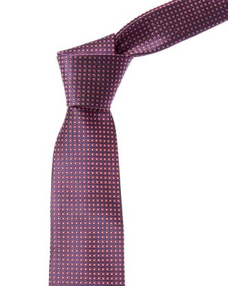 Canali Red Squares Silk Tie