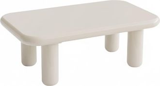 Oviala Mesa de centro rectangular de 100 cm en MDF lacado en marfil