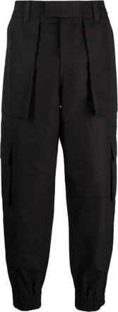 Alexander McQueen Zwarte Cargo Broek Elastische Manchetten - Heren - Vrijetijds broeken - Zwart - M - Katoen - Broeken