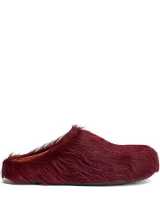 Marni calf-hair mules - Red