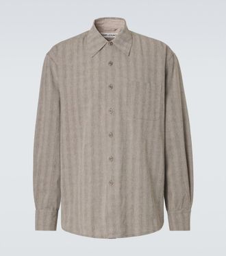 Our Legacy Above striped cotton and linen-blend shirt