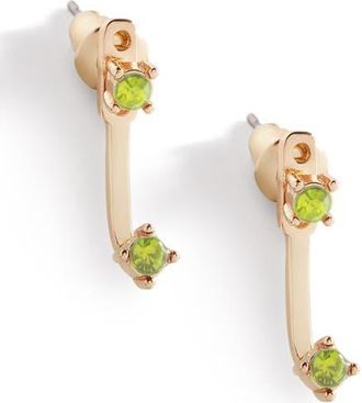 Mint & Lily Birthstone Drop Ear Jacket Earrings in August Peridot at Nordstrom