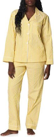Bedhead Pajamas Stripe Organic Cotton Dobby Pajamas in Yellow 3D Stripe at Nordstrom, Size X-Large
