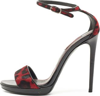 Dolce & Gabbana Sandali leopardati 125mm - Rosso