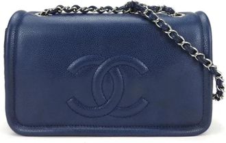Chanel Pre-owned Fabric chanel-bags - Dames - Vintage Schoudertas - Blauw - ONE Size - Vintage