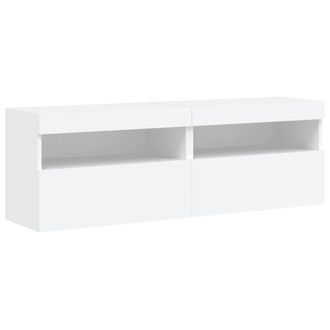 Berkfield Home TV Wall Cabinets with LED Lights 2 pcs White 60x30x40 cm | Size: 60 x 30 x 40 cm