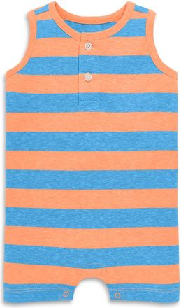 primary Baby Heathered Henley Shortie In Stripe in Goldfish Cornflower Stripe at Nordstrom, Size 12-18M
