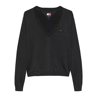 Tommy Jeans Maglia - Dames - V-hals truien - Zwart - S - Truien & Vesten