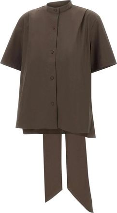 The Garment Cyprus Scarf Shirt - Dames - Blouses - Bruin - 2XS - Katoen - Overhemden