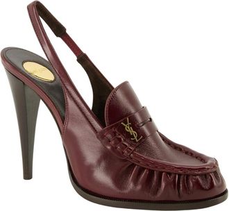 Saint Laurent Le Loafer Slingback Pumps - Dames - Schoenen - Rood - Maat: 37 EU Leer
