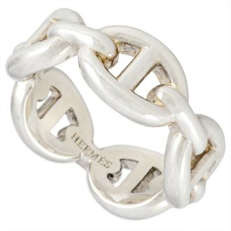 Herm&egrave;s Silver Silver 925 Band Ring (Pre-Owned)