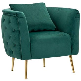 Dmora Poltrona Bolgare, Seduta imbottita, Divano singolo da salotto, Sedia con braccioli, 76x74 h71 cm, Verde - Dmora
