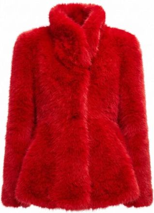 Cesare Gaspari Nepbont Jas - Dames - Jassen - Rood - M - Nepbont - Jassen