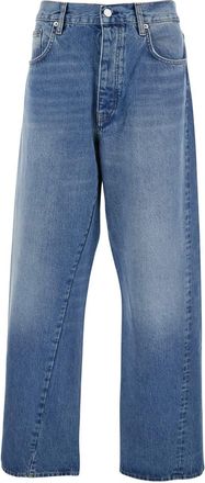 Sunflower Blue Five Pocket Jeans With Logo Patch On The Back In Denim Man