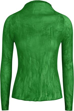 Issey Miyake Pleated Chiffon top - Green - 2