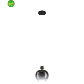 Eglo Lampadario Contemporaneo Oilella 1 Luce Acciaio Nero E Ottonediffusore Nero