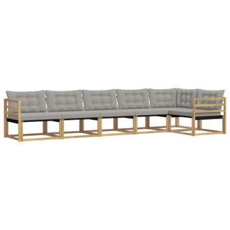 vidaXL Conjunto De Sof&aacute;s De Exterior 6 Pcs Blanco Y Gris Claro Vidaxl