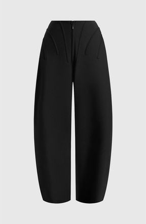 Mani&egrave;re De Voir Rena High Waisted Corset Sculptural Trousers in Black at Nordstrom, Size 10