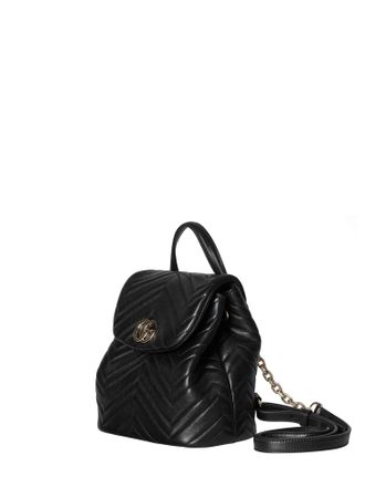 Gucci Womens Backpack Black Gg Marmont Lambskin Backpacks
