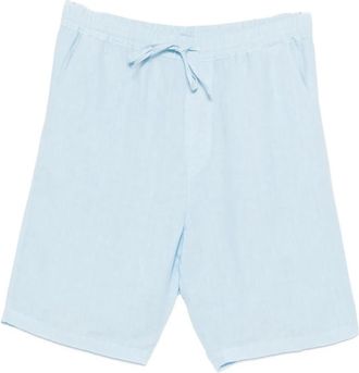 120% Lino Linnen Bermuda Shorts met Trekkoord - Heren - Korte Broeken - Blauw - L - Linnen - Korte Broeken