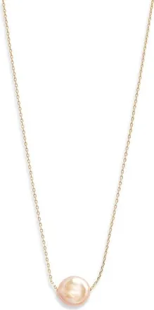 Nordstrom Demi Fine Baroque Pearl Pendant Necklace in Blush- 14K Gold Plated at Nordstrom