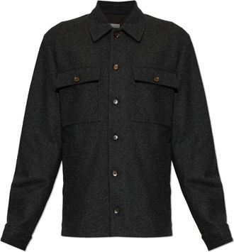 Moncler Overhemden, Heren, Grijs, 2Xl, Leer, Shirt met zakken