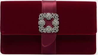 Manolo Blahnik Clutch Capri in velluto con cristalli
