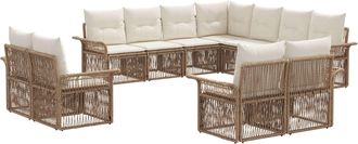 vidaXL Conjunto De Sof&aacute;s De Jard&iacute;n 11 Uds. Beige Y Blanco Crema Vidaxl