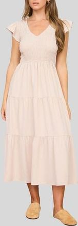 Blu Pepper Smocked Maxi Dress in Khaki at Nordstrom Rack, Size Medium