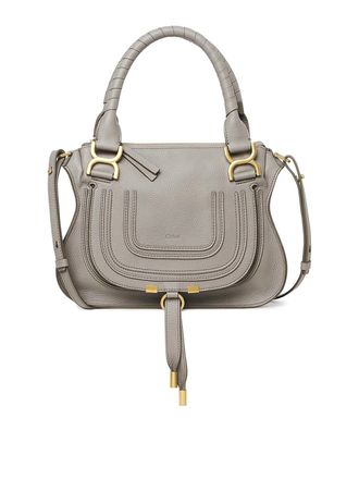 Chlo&eacute; Garnet Leather Handbag with Handle Detail