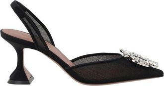 Amina Muaddi Black Polyester High Heel Womens Pumps