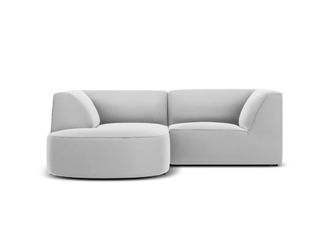 CXL by Christian Lacroix Sof&aacute; esquinero izquierdo 3 plazas de terciopelo gris claro