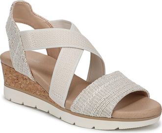 Dr. Scholls Just Cute Platform Wedge Sandal in Gold Fabric at Nordstrom Rack, Size 8.5