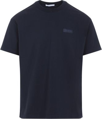 Givenchy Navy Blue Round Neck Logo T-Shirt