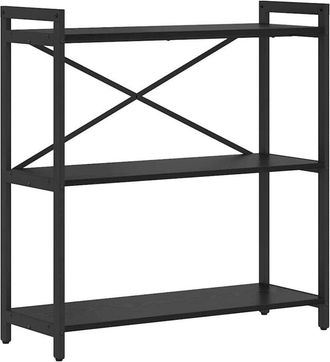 vidaXL Estantería Roble negro 80 x 30 x 83 cm Madera contrachapada Vidaxl