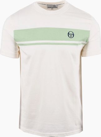 Sergio Tacchini Mens Sergio Tacchini SERGIO TACCHINI MASTER T-SHIRT GARDENIA/QUIET GREEN - White - Size: 38