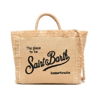 MC2 Saint Barth Tote Bags, female, Beige, Size: ONE SIZE Colette Straw N 1100 EMB