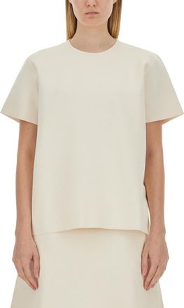 Jil Sander Beige Solid Round Neck T-Shirt