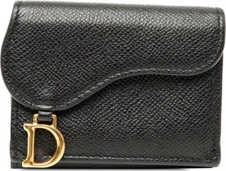 Dior Black Leather Wallet (Tri-Fold) (Pre-Owned)