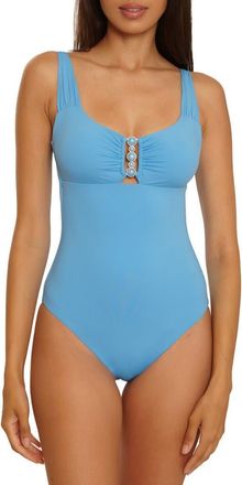 BECCA by Rebecca Virtue Marble Canyon Ring One-Piece Swimsuit in Sky Blue at Nordstrom, Size Medium