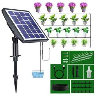 OEM Sistema De Riego Autom&aacute;tico Con Energ&iacute;a Solar, Kit De Riego Por Goteo, Con Temporizador Para Balcones, Terrazas Y Jardines
