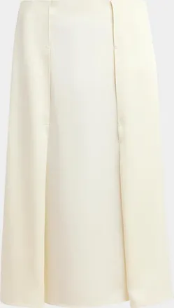 Jil Sander Side Paneled Wool Sable Midi Skirt