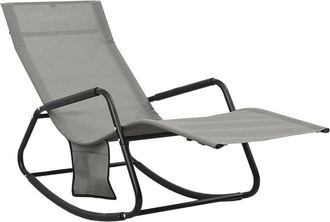 vidaXL vidaXL Sun Lounger Steel and Textilene Grey