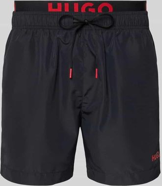 HUGO BOSS Badeshorts mit Logo-Detail in Black, Gr&ouml;&szlig;e XXL