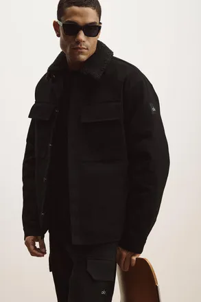 Alo | Canvas Utility Shacket Jacket in Black, Size: Large