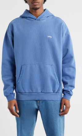 Obey Lowercase Pigment Hoodie in Pigment Electric Indigo at Nordstrom, Size Xx-Large